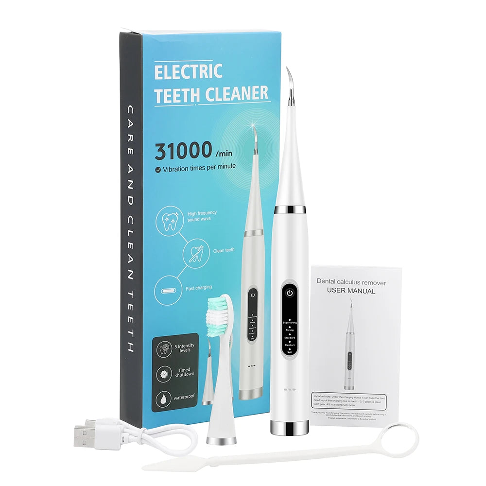 Electric Dental Scaler For Teeth Tartar Stain Tooth Calculus Remover Electric Teeth Plaque Cleaner Dental Stone Removal