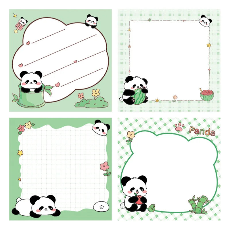 200sheets Panda Memo Pads Cute Animal Note Pads No Adhesive for Students Aesthetic Office School Supplies Bulk Notebook Labels