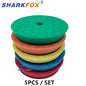 Sharkfox Polishing Pads 3/5/6 Inch Germany Foam Buff Sponge Pads Auto Car Buffing Pad Set for DA/RO Polisher Buffer Tools