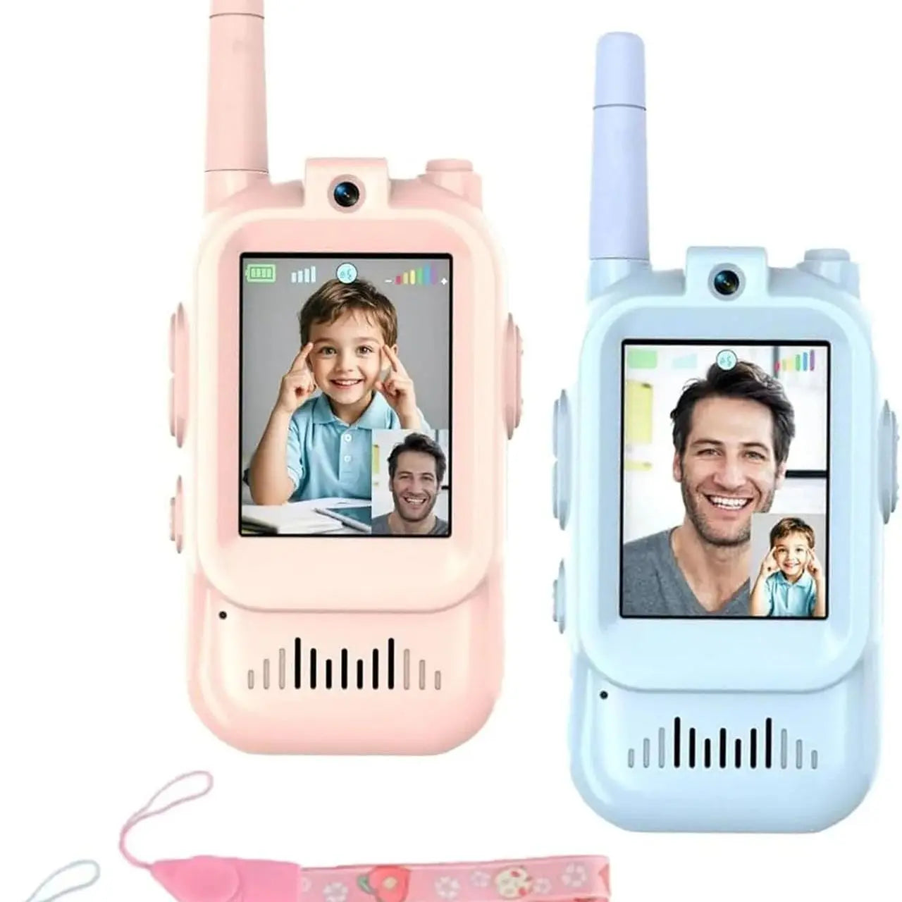 AIRITON JK200 Kids Video Intercom Walkie-talkie Cute Screen Easy Use Rechargeable Large Battery Cute Ham Radio for Gift