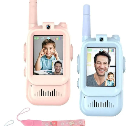 AIRITON JK200 Kids Video Intercom Walkie-talkie Cute Screen Easy Use Rechargeable Large Battery Cute Ham Radio for Gift