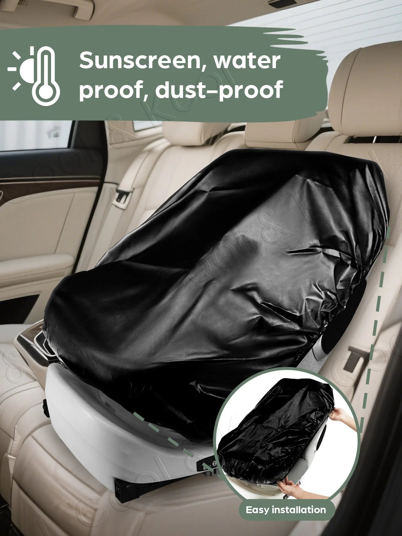 Universal Baby Car Seat Sun Shade, Blocks UV Rays & Reduces Heat for Cooler Rides