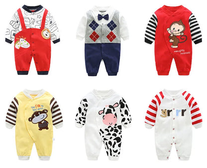 Spring Autumn Newborn Baby Boy Rompers Cotton Girls Clothes 0 to 12 Months Comfortable Babies Jumpsuits Clothing Onesies