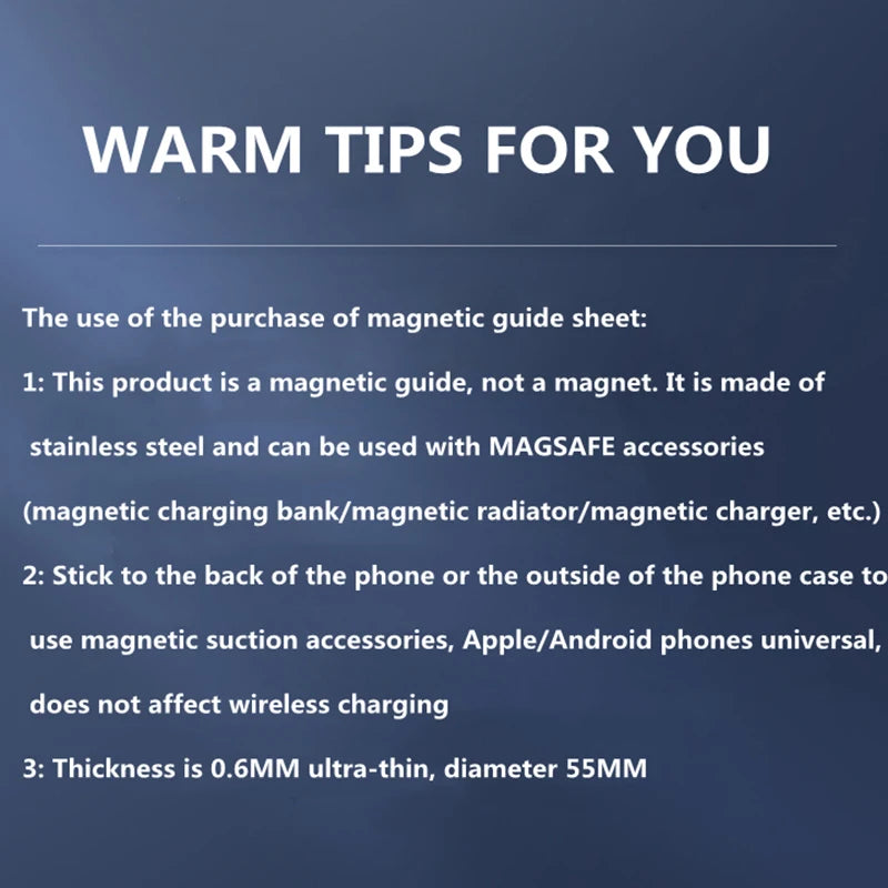 1pc/3pc for Magsafe Magnetic Plate Ring Universal Metal Sticker Support Wireless Charger Metal Plate Sheet for Magnet Car Holder