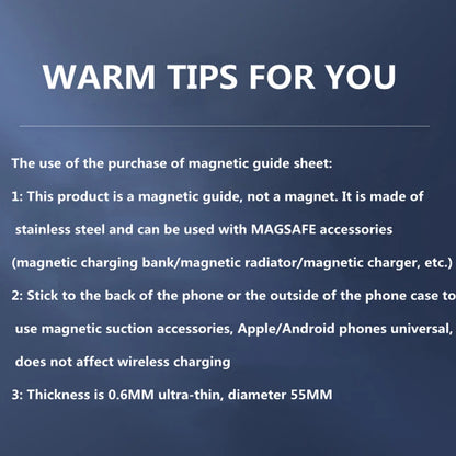 1pc/3pc for Magsafe Magnetic Plate Ring Universal Metal Sticker Support Wireless Charger Metal Plate Sheet for Magnet Car Holder