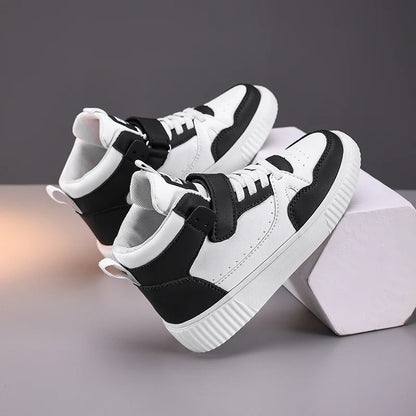 autumn boys sneaker high top children shoes luxury leather basketball shoes kids PU tennis sports shoes for boy size 28-39