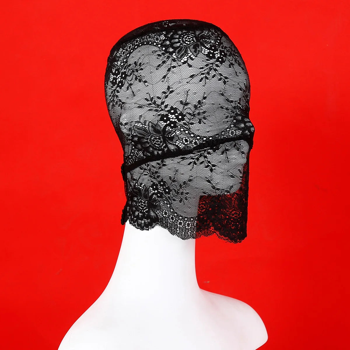 TleMeny Black Transparent Lace Bondage Fetish Mask Hood For Men Women Gay Adult Bdsm Role Play Games Sex Fun Party Play Costumes