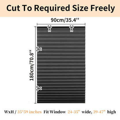 1Pc Shades Self-adhesive Half/Full Windows Nonwoven Folding Curtain Bathroom Balcony Living Room Balcony Curtains Pleated Blinds