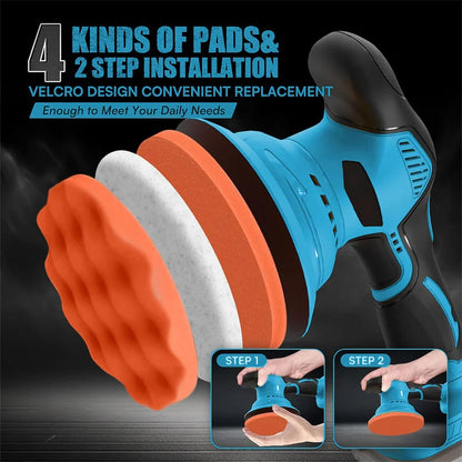 5500RPM Cordless Polisher 8 Gears Rechargeable Car Polishing Machine Electric Rotary Tool For Makita 18V Battery
