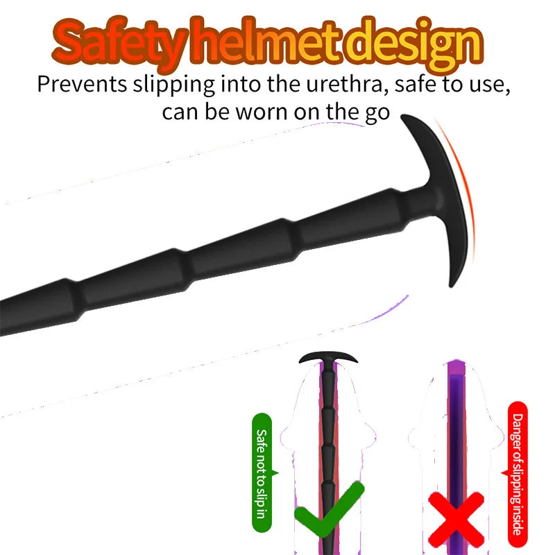 Male Long Urethral Plug Multi Purpose Urethral Tube Silicone Stepwise Horse Eye Urethral Rod Urethral Stimulate Expander Sex Toy