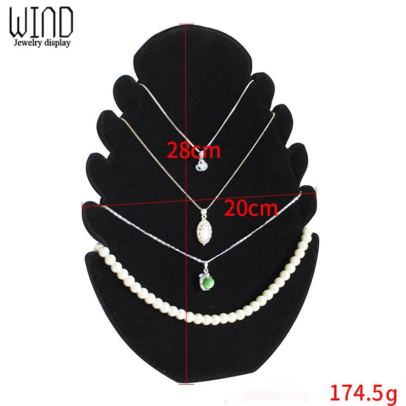 High-grade Velvet Necklace Display Stand Jewelry Showing Board Pendant Organizer for Jewellry Store Display Stand