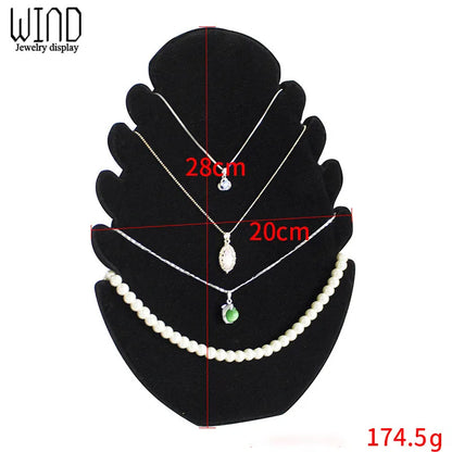 High-grade Velvet Necklace Display Stand Jewelry Showing Board Pendant Organizer for Jewellry Store Display Stand