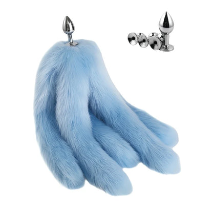 Sexy Multi Taile False Fox Tail with Separable Metal Butt Plug Anal Sex Toys for Couple BDSM Role Play Adult Products