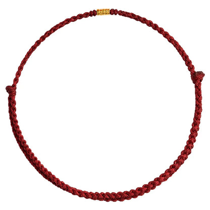 Hand Braided Red Rope Bracelet Copper Lucky Bead Hand Rope Couple Bracelet Simple Buckle Ethnic Original Female Accessory