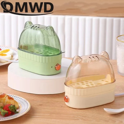 DMWD 120W Electric Egg Boiler Poacher Automatic Power Off Mini Breakfast Machine Egg Cookers 2 Eggs Portable Food Steamer 220V