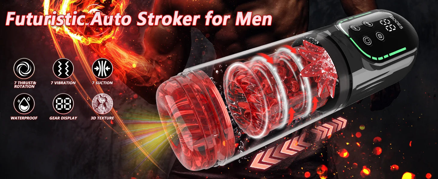 Minyee Automatic Male Masturbator Penis Pump 100% Waterproof Rechargeable USB Sucking Vibrating Function Silicone Masturbation Cup Adult Sex Toy for Men