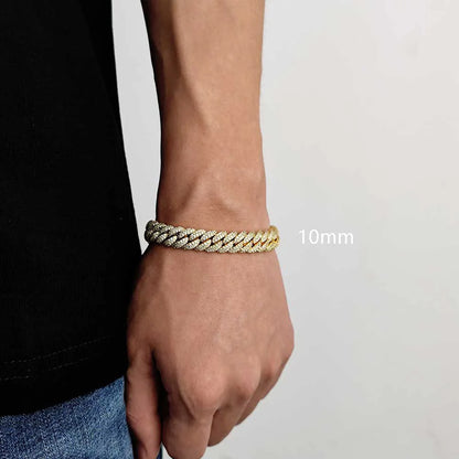 ESKEEM 2/3/4/6Row Full Diamond Bubble Cuban Bracelet 10/13/18/20/22MM CZ Stone Iced Out Hip Hop Jewelry Cuban Bracelet Women Men