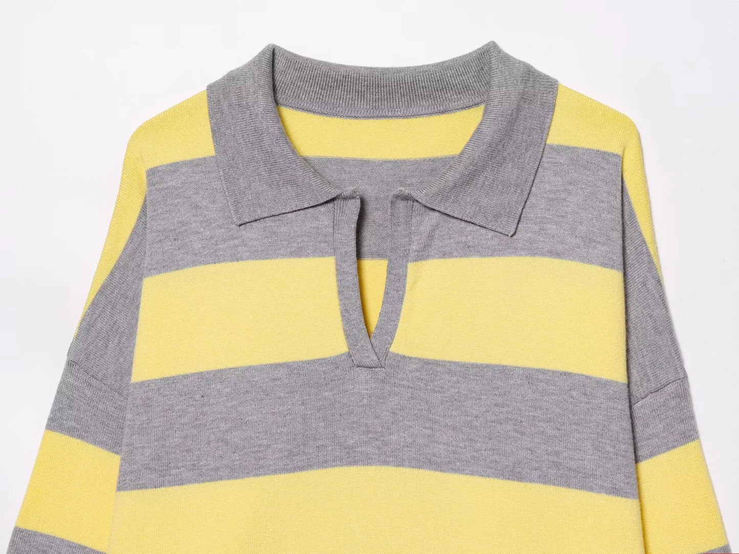 Sweater knitted Pullover Women's Spring 2026 New Fashion Striped Loose Polo neck Warm Women Sweater Chic Youth Holiday Pullover