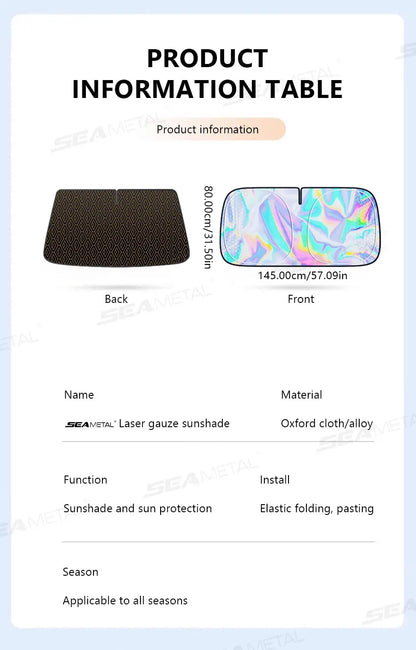 SEAMETAL Car Windshield Sun Shade Five-layer Front Window Sunshade Windshield Sun Protection Cover UV Blocker Summer Car Covers