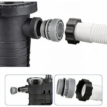Swimming Pool Pump Filter Adapter 40mm To 1.5 Inch, Plumbing Hose Fitting Kit with 4 Connectors, 4 O-Rings and 2 Rolls PTFE Tape for Above Ground Pool Pipe Conversion