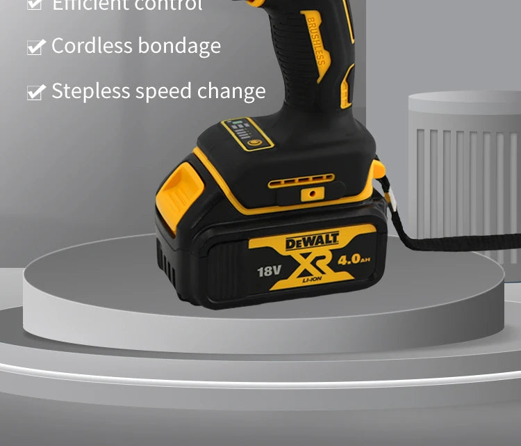 Dewalt DCF921 Cordless Electric Brushless Impact Wrench High Torque LED Light 406N.m Lightweight Professional Power Tool