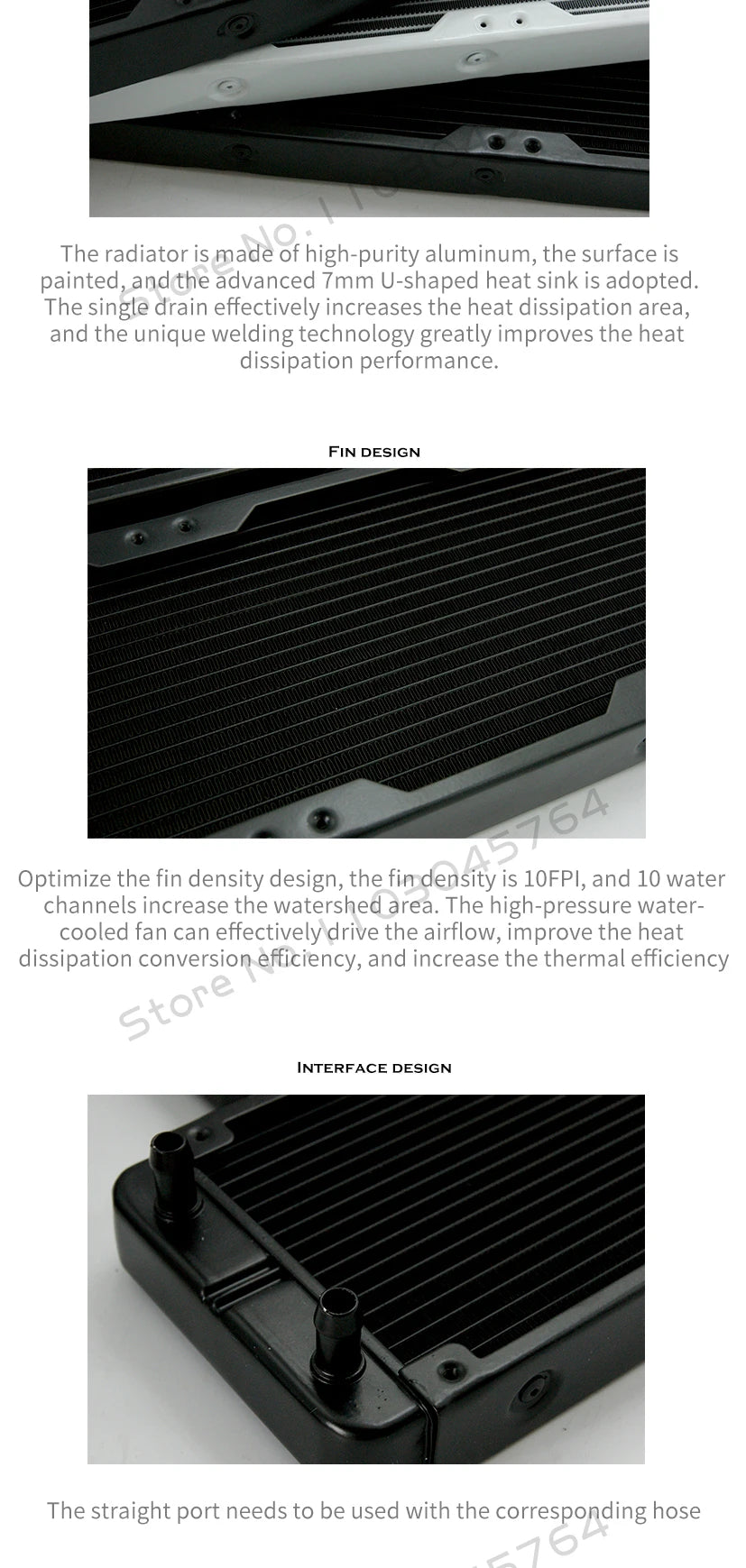 PC Water Cooling Radiator Aluminum For CPU GPU RAM Heatsink Exchanger Fan Cooler 60/80/90/120/240/360mm Black/White