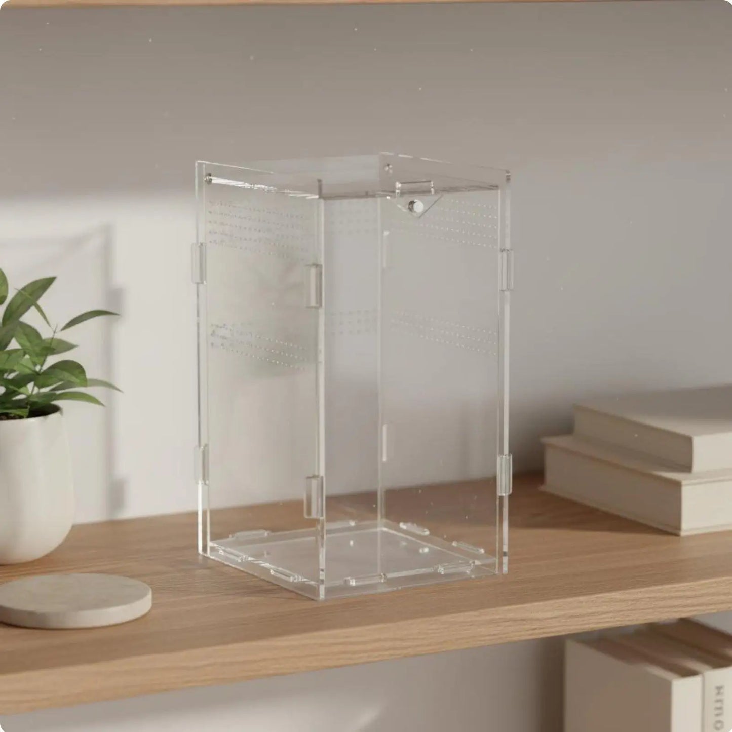 Transparent reptile enclosure, Tall, transparent, clear reptile habitat,