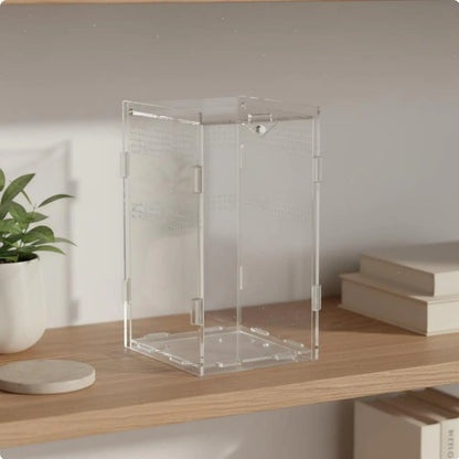 Transparent reptile enclosure, Tall, transparent, clear reptile habitat,