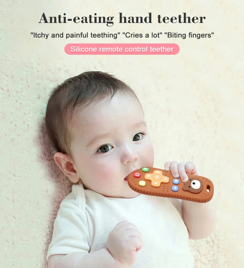 Baby Teethers Remote Control Shape Silicone Molar Chewing Toys Silicone Teething Toys Infant Baby Gifts Newborn Accessories