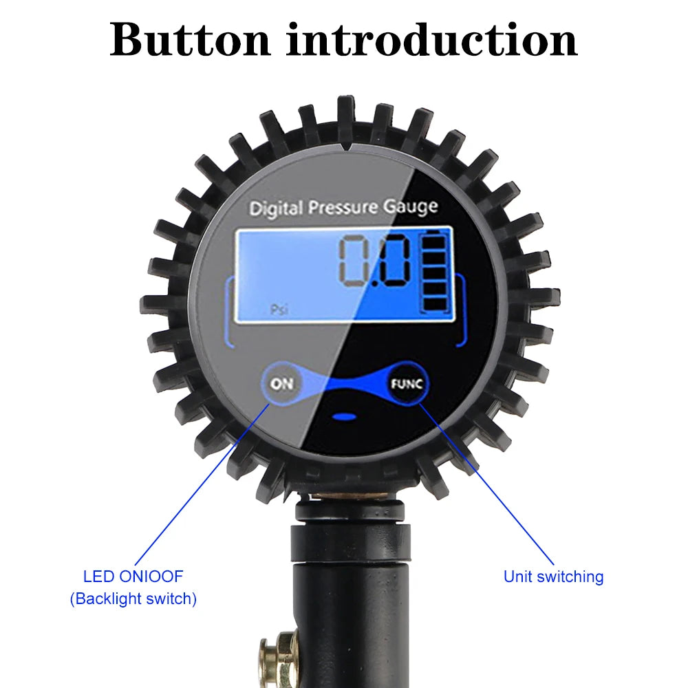 Digital Display Tire Pressure Gauge Auto Accessories High-precision Monitoring Inflation Gun Universal Car Tire Manometro
