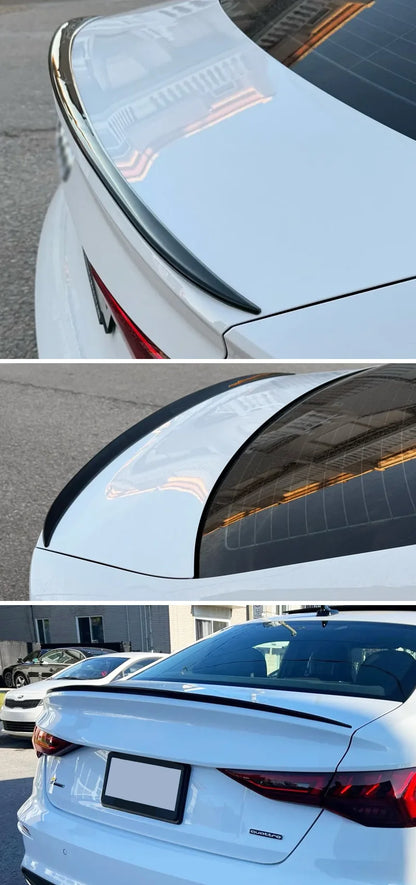 For Audi Accessories A5 S5 RS5 A3 A4 A6 Sedan S Line Car Rear Wing Trunk Tail Spoiler Lip Rubber Black Soft Plastic Gloss Black