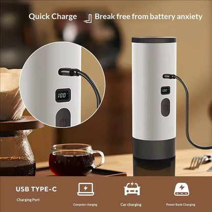 New Upgraded Version Outdoor Wireless Portable Espresso Machine Car Electric Heating Capsule Coffee Machine Suitable for Home