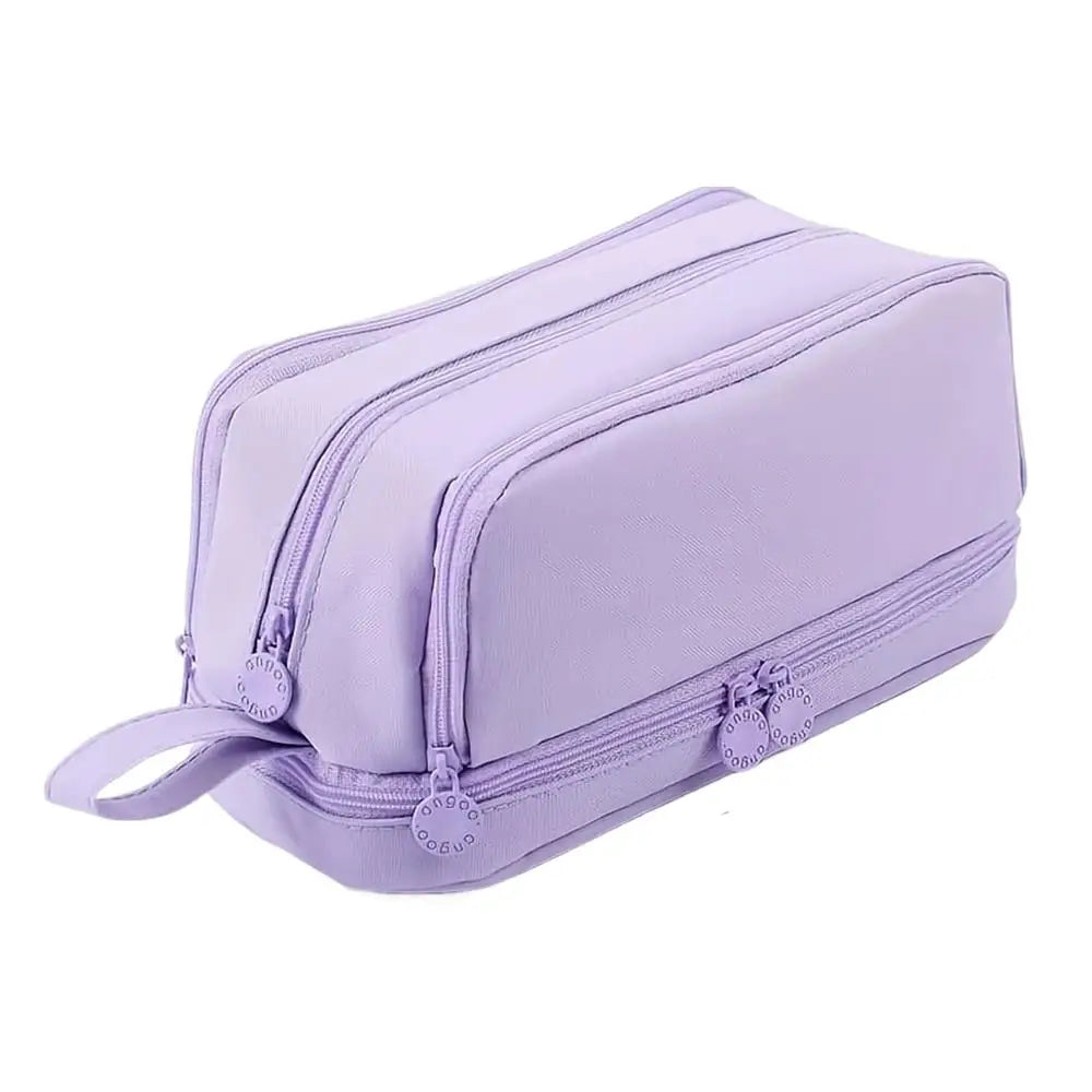 Macaron Color Large Capacity Pencil Case Multi Layer Compartments Eco Friendly Material Zipper Closure for School Storage Bag