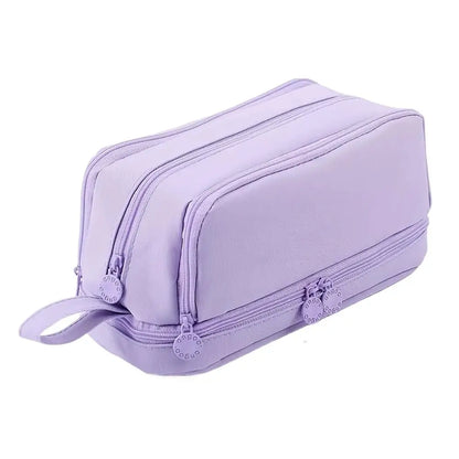 Macaron Color Large Capacity Pencil Case Multi Layer Compartments Eco Friendly Material Zipper Closure for School Storage Bag