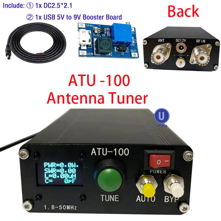 ATU-100 ATU100 1.8-50MHz DIY Kits Automatic Antenna Tuner by N7DDC 7x7 Firmware Programmed / SMT/ Chip Soldered/+OLED