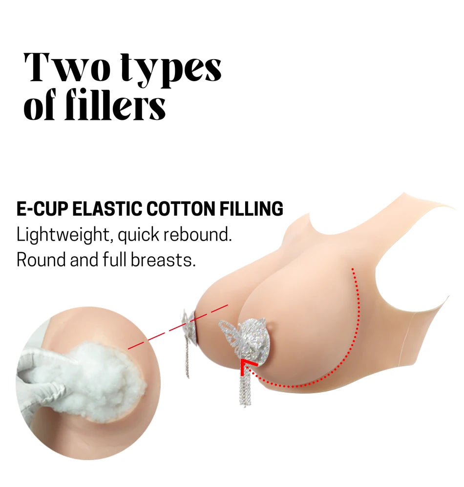 Silicone Breast Forms Fake Boobs Artifical Huge Chest CDEGH Cup for Crossdresser Transvestite Sissy Drag Queen
