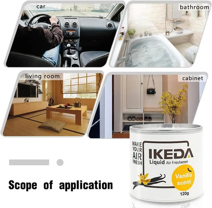 IKEDA Liquid Air Freshener - 120 grams. Provides fresh fragrance for both Car and indoor air, effectively deodorizes