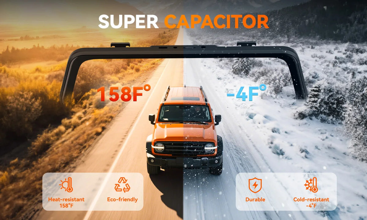 WOLFBOX M40 Dash Cam 4K+1080P With Voice Control ADAS Built in 5GHZ WI-FI and GPS Video Recorder Front and Rear Dash Camera