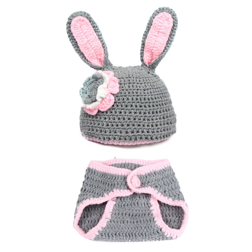 3PCS/set Animal Baby Crochet Newborn Photography Props Handmade Knit Mickey Costume Outfit Baby Chrismas Halloween Gift