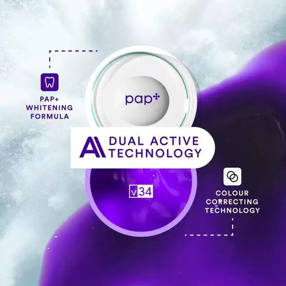 V34 Purple Teeth Whitening Strips Remove Plaque Stains Brighten Teeth Reduce Sensitivity 30 Mins Quick Dental Oral Care Stickers