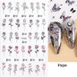 Black and White Love Flowers Line Art 3D Stickers Nail Decals Nail Art Accessories Butterfly Rose Nail Stickers Nail Sliders