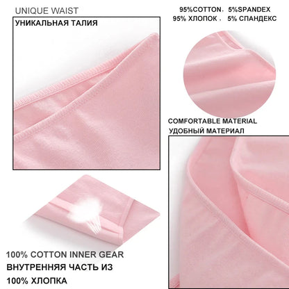 5PCS/Set Cotton Women's Panties Female Underwear Sexy Briefs Lingerie Smooth Comfortable Underpants Solid Color Pantys M-XXL