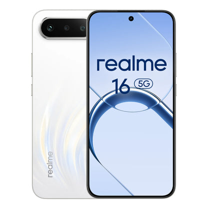 realme 16 5G, 45 W fast charging, flat AMOLED screen, 50 MP, 6550 mAh, fast charging, IP69