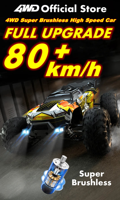4WD 1:16 80KM/H Super Brushless 50KM/H Brushed RC Car 4x4 Off Road Remote Control High Speed Drift Racing Truck Buggy Toy Gift