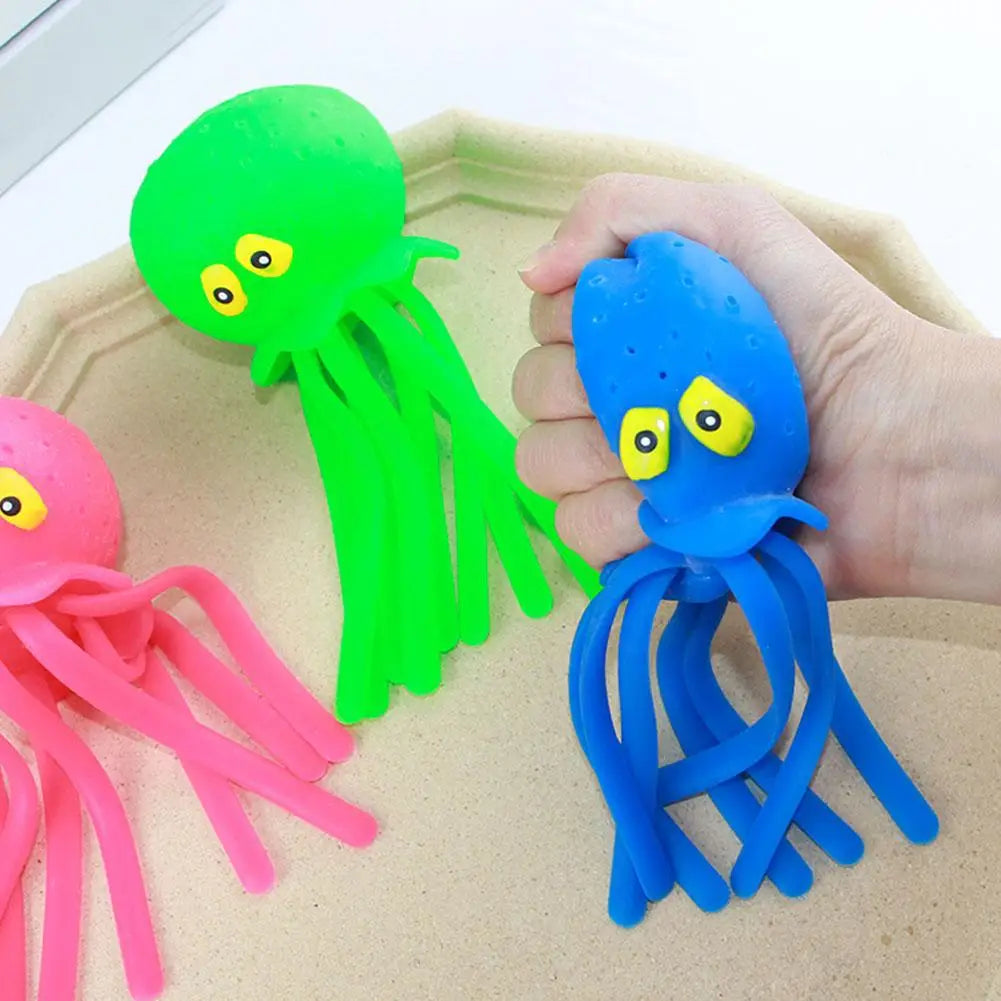 Baby Bath Toys Sponge Water Absorbing Octopus Squeezing Stress Relief Toys Summer Swimming Play Water Bath Toy for Children