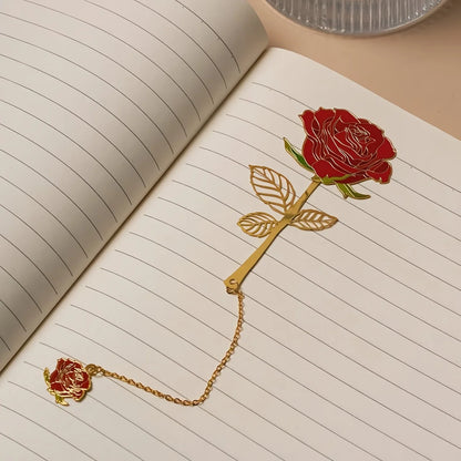 1 Piece of Exquisite Metal Rose Bookmark, Light Luxury Design Hollowed Out Bookmark, Perfect Gift for Teachers