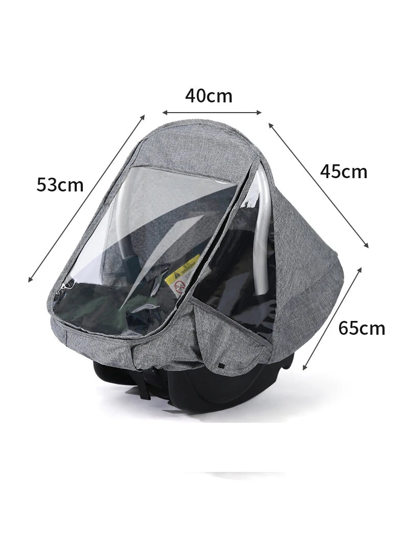 Baby Carriage Cabas Rain Cover Portable Newborn Stroller Safety Seat Wind and Cold Proof Dust Cozy carseat Raincover