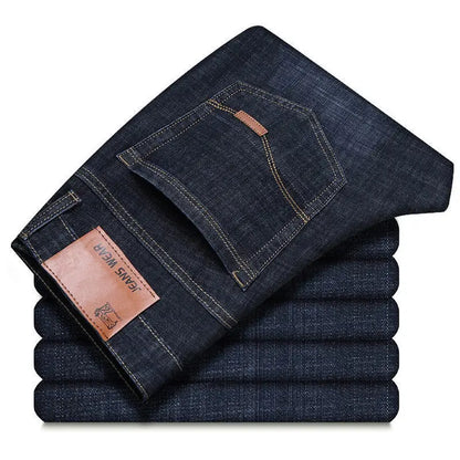 2025 New Business Men's Jeans Casual Comfortable Straight Stretch Fashion male Classic Premium Blue Black Denim trousers