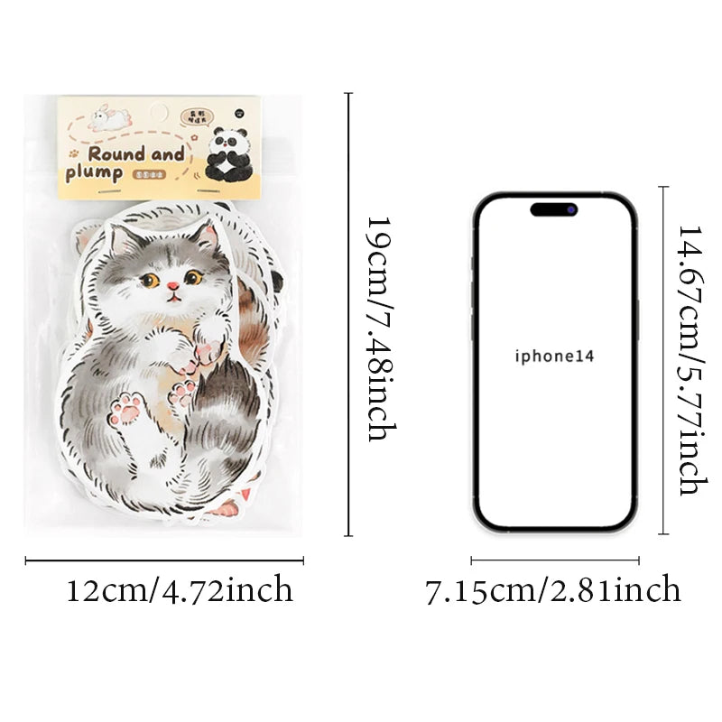 15Sheets Watercolor Animal Postcard Set Cat Panda Goldfish Design Press for DIY Journaling Scrapbooking & Gift Making