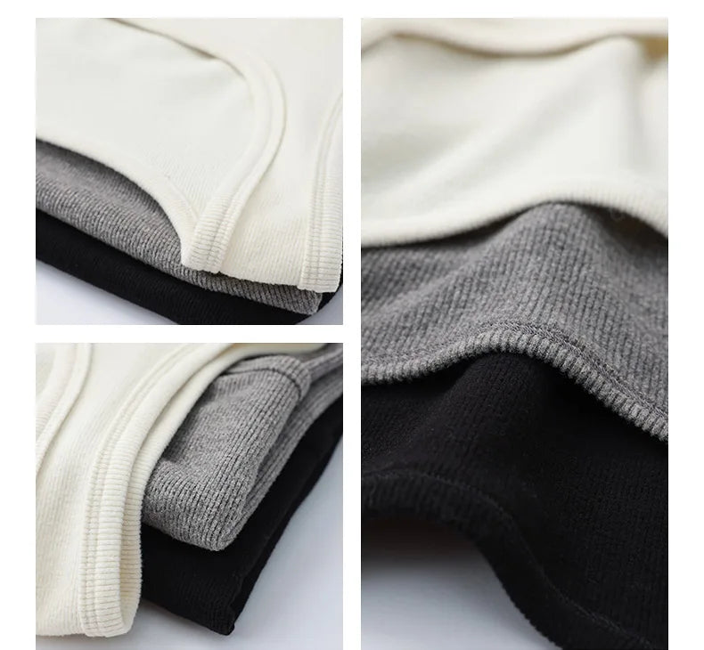 Spring Women U-Neck Knit Tank Top Cashmere-Like Fabric Elastic Slim Fit Sleeveless Camisole Solid Color Base Layer Stylish Vest